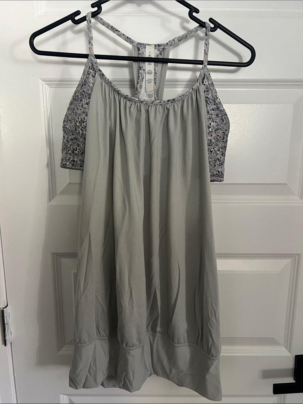 lululemon athletica Light Gray Tank Top with Floral Printed Bra
